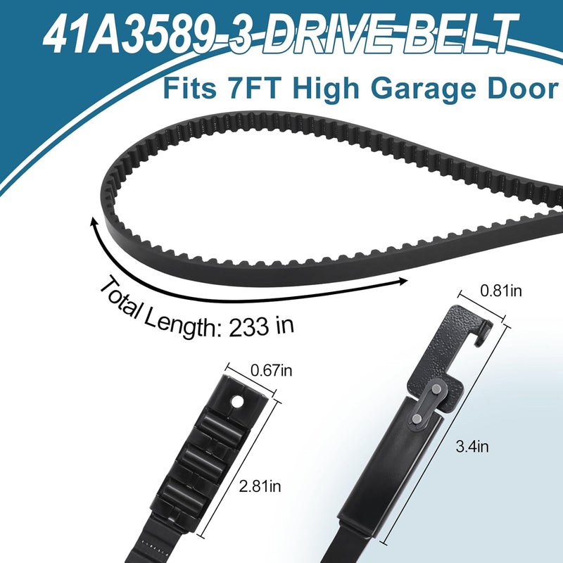Ketofa 41A3589-3 Belt Drive Openers for 7ft Garage Door, 41A3589-12 Belt 233" Compatible with Chamberlain Liftmaster Craftsman Belt - Image 3